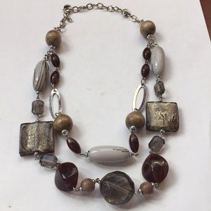 PREMIER DESIGNS GLASS & WOOD BEAD NECKLACE